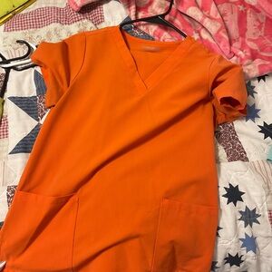 Orange Mandala Scrub set straight leg